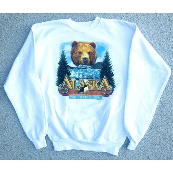 Alaska Sweatshirt Grizzly Bear Zoe Cruise Tours Nature Outdoors - Picture 1 of 8